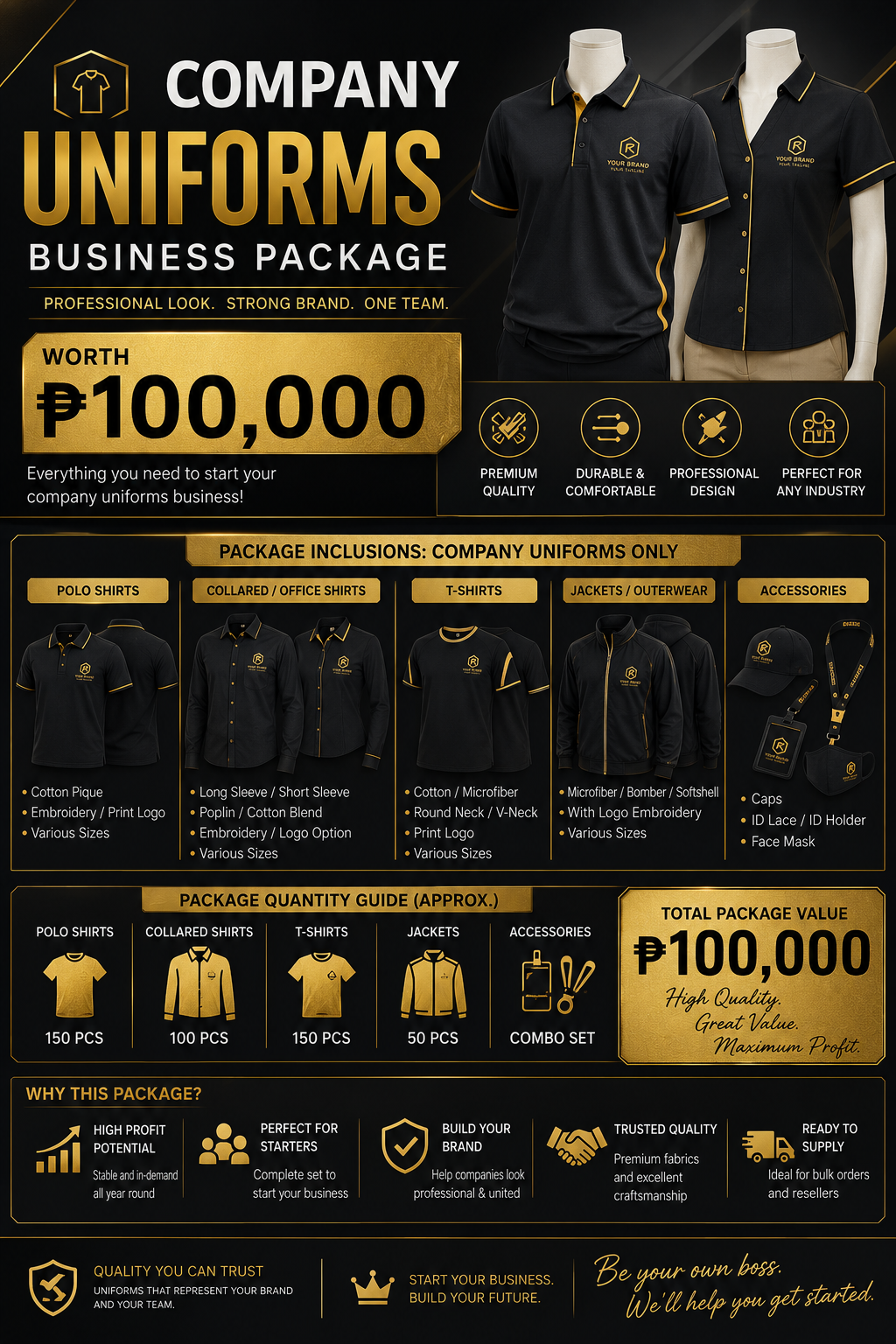 🏢 Company Uniform Business Package (Worth ₱100,000)