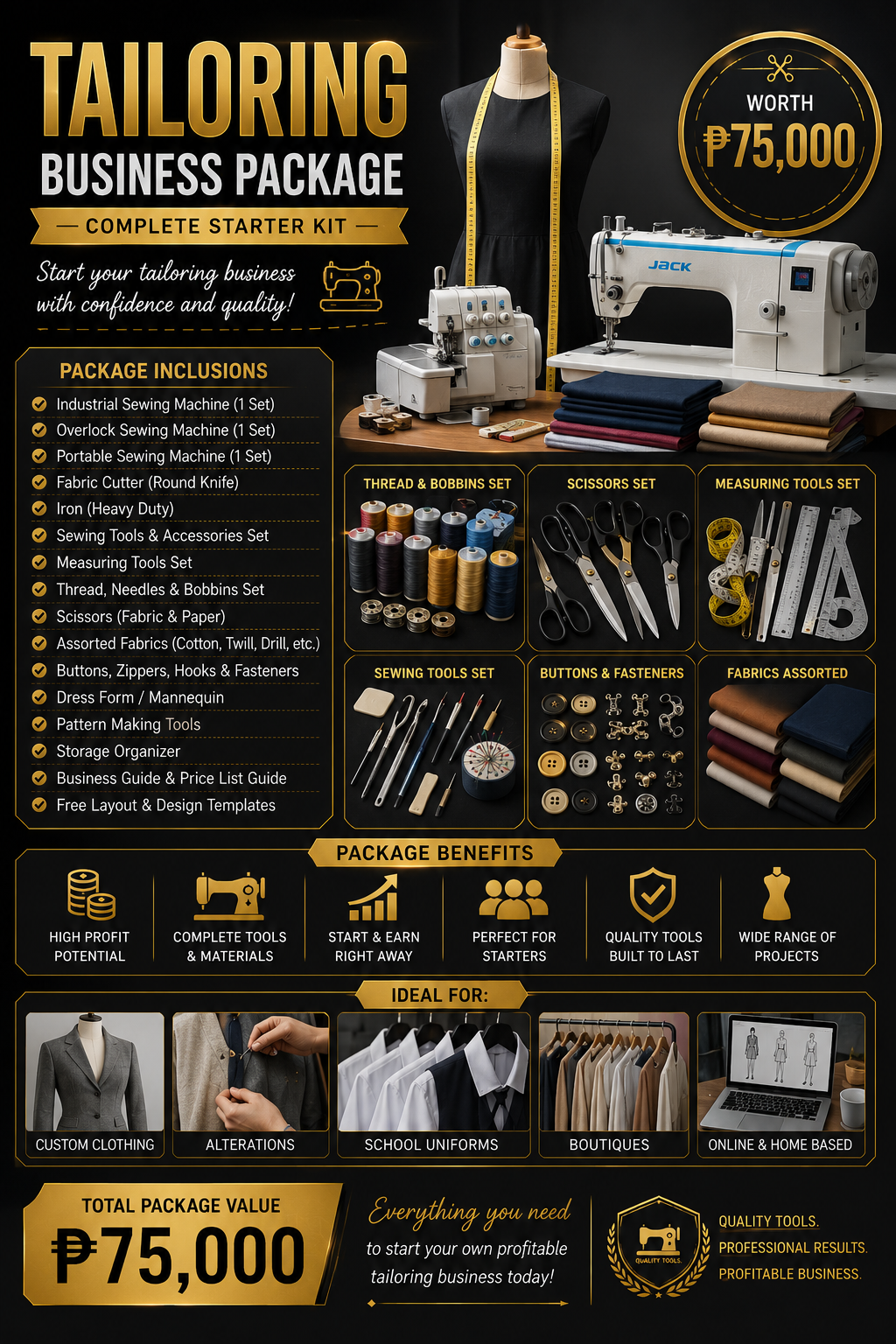 ✂️ Tailoring Business Package (Worth ₱75,000)